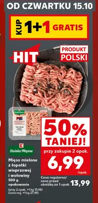 Mięso mielone z łopatki wieprzowej i wołowiny Stoisko Mięsne promocja w Kaufland