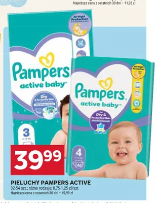 Pieluchy Pampers Active Baby promocja w Stokrotka