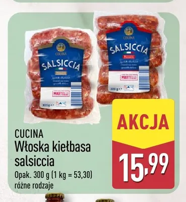 Włoska kiełbasa salsiccia Cucina promocja w Aldi