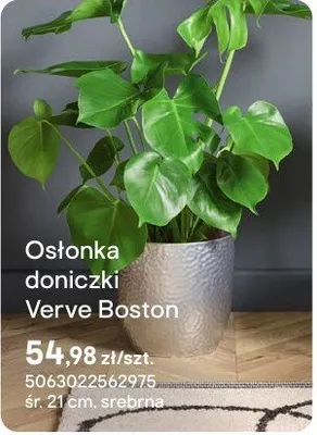 Osłonka doniczki Verve Boston srebrna promocja w Castorama