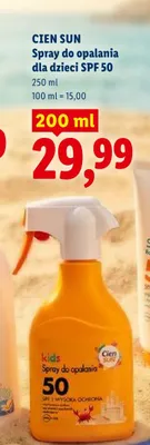 Spray do opalania dla dzieci SPF 50 Cien Sun promocja w Lidl