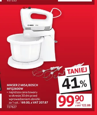 Mikser z misą Bosch MFQ2600W promocja w Selgros