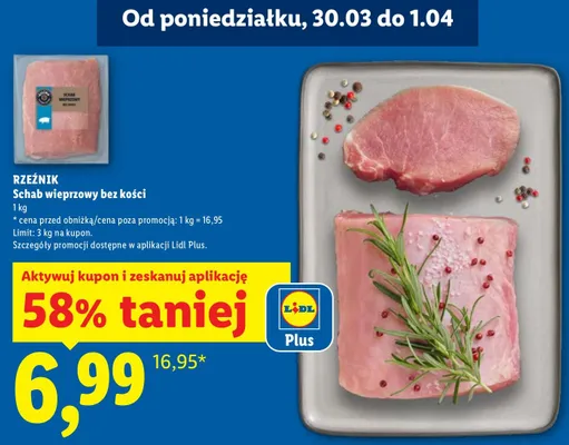 Schab wieprzowy bez kości extra promocja w Lidl