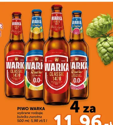 Piwo bezalkoholowe Warka Radler Grejpfrut z Pomarańczą promocja w Groszek