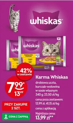Karma Whiskas kurczak-wołowina w sosie własnym promocja w Żabka