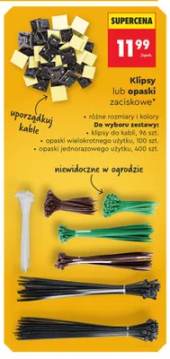 Klipsy do kabli Niteo 96-pak promocja w Biedronka
