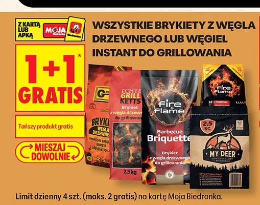 Brykiet z węgla drzewnego Fire Flame promocja w Biedronka