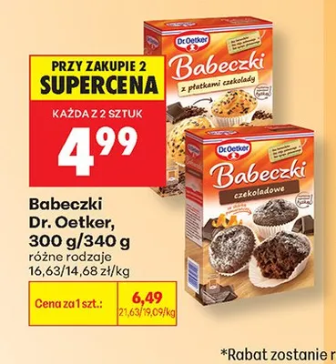 Babeczki z płatkami czekolady Dr. Oetker promocja w Biedronka