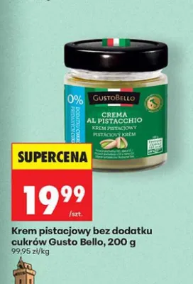 Krem pistacjowy bez dodatku cukrów Gusto Bello promocja w Biedronka