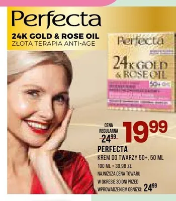 Krem do twarzy 50+ Perfecta 24K Gold & Rose Oil promocja w Drogerie Natura