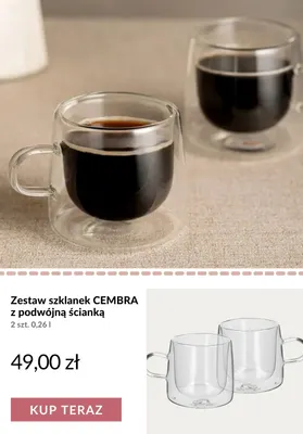 Zestaw szklanek Cembra z podwójną ścianką 2-pak 0,26 l promocja w Homla