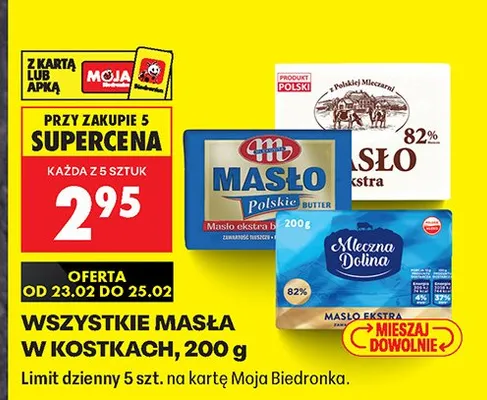 Masło w kostkach wszystkie rodzaje promocja w Biedronka
