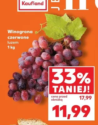Winogrona czerwone luzem promocja w Kaufland