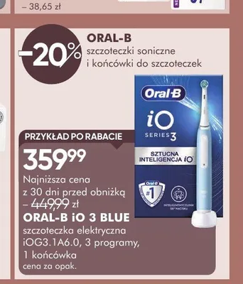 Szczoteczka elektryczna Oral-B iO Series 3 Blue promocja w Super-Pharm
