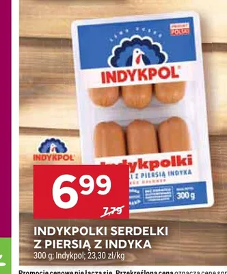 Serdelki z piersią z indyka Indykpolki Indykpol promocja w Stokrotka