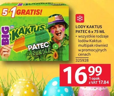 Lody Kaktus Patec 6x75 ml promocja w Selgros