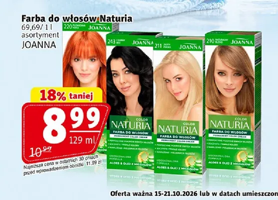 Farba do włosów Naturia Joanna promocja w Prim Market