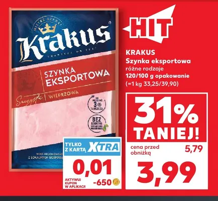 Szynka eksportowa Krakus promocja w Kaufland