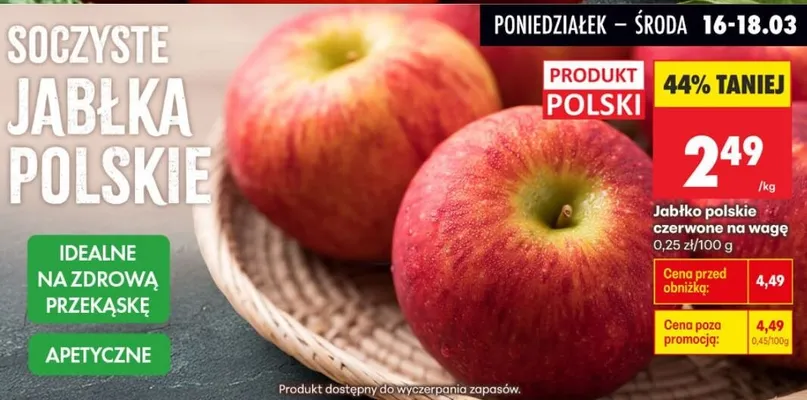 Jabłka polskie czerwone promocja w Biedronka