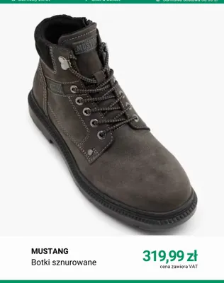 Botki sznurowane Mustang promocja w Deichmann