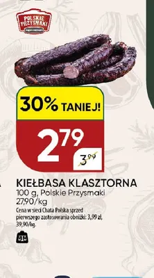 Kiełbasa klasztorna Polskie Przysmaki promocja w Chata Polska
