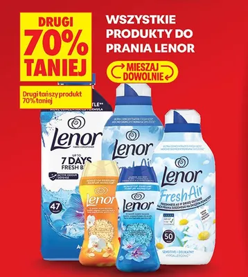 Wszystkie produkty do prania Lenor DRUGI -70% promocja w Biedronka