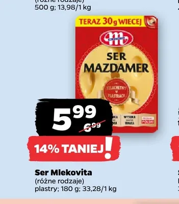 Ser Mazdamer Mlekovita plastry promocja w Netto