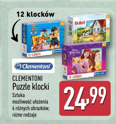 Puzzle klocki Clementoni promocja w Aldi