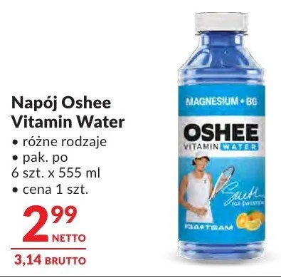 Napój Oshee Vitamin Water różne rodzaje promocja w Makro