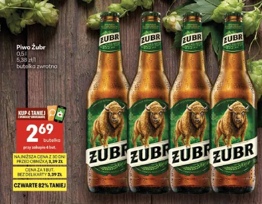 Piwo Żubr promocja w Delikatesy Centrum