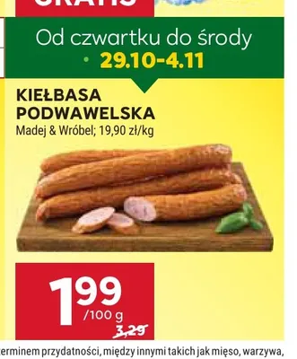 Kiełbasa podwawelska Madej & Wróbel promocja w Stokrotka