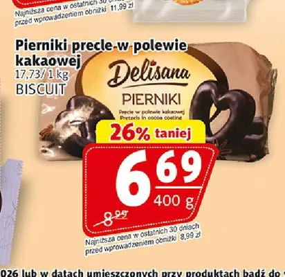 Pierniki precle w polewie kakaowej Delisana promocja w Prim Market
