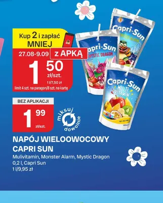 Napój wieloowocowy Capri Sun Multivitamin promocja w Chorten