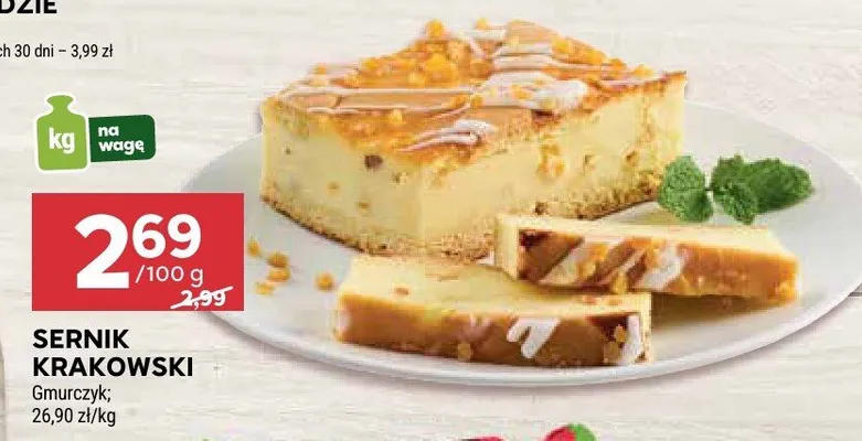 Sernik krakowski Grnurczyk promocja w Stokrotka