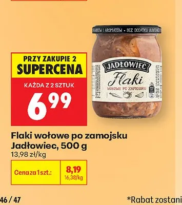 Flaki wołowe po zamojsku Jadłowiec promocja w Biedronka