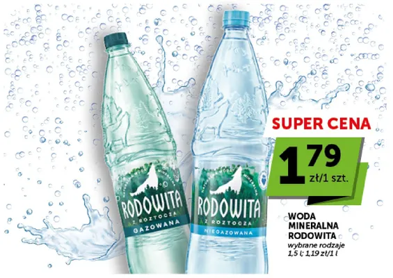 Woda mineralna gazowana Rodowita promocja w Euro Sklep