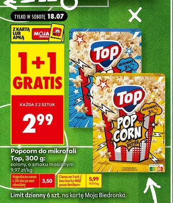 Popcorn do mikrofali Top solony promocja w Biedronka