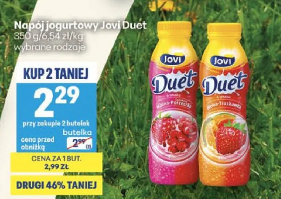 Napój jogurtowy Jovi Duet melon-truskawka promocja w Delikatesy Centrum