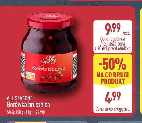 Borówka brusznica All Seasons promocja w Aldi