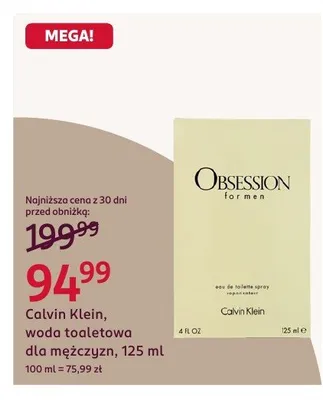Woda toaletowa Calvin Klein dla mężczyzn, 125 ml promocja w Rossmann