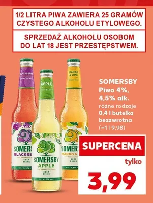 Piwo Somersby Mango & Lime promocja w Kaufland