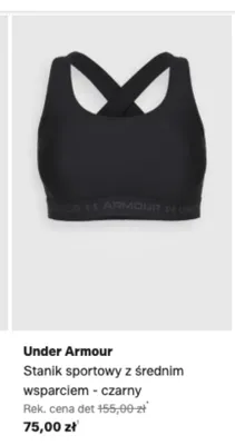 Stanik sportowy z średnim wsparciem Under Armour czarny promocja w Lounge by Zalando