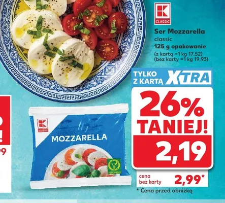 Ser Mozzarella classic K-Classic promocja w Kaufland