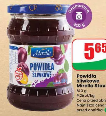 Powidła śliwkowe Mirella  promocja w Dino