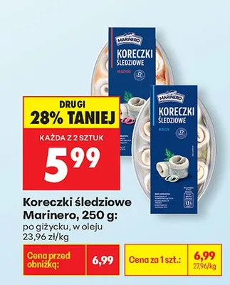 Śledzie koreczki śledziowe, w oleju promocja w Biedronka