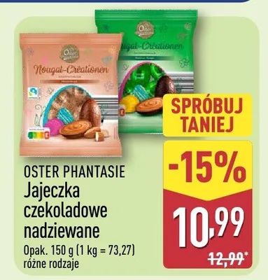 Jajeczka czekoladowe nadziewane różne rodzaje promocja w Aldi