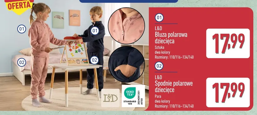 Bluza polarowa dziecięca L & D promocja w Aldi