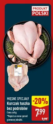 Kurczak tuszka bez podrobów Mięsne Specjały promocja w Aldi