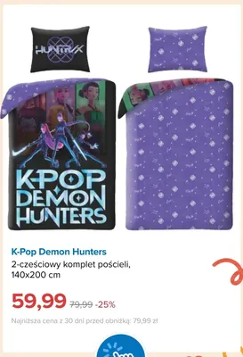 2-częściowy komplet pościeli K-Pop Demon Hunters 140x200 cm promocja w Smyk