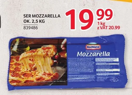 Ser Mozzarella Hochland Professional promocja w Selgros